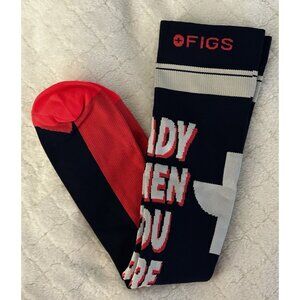 FIGS Compression Socks READY WHEN YOU ARE Navy Blue Size Large NWOT